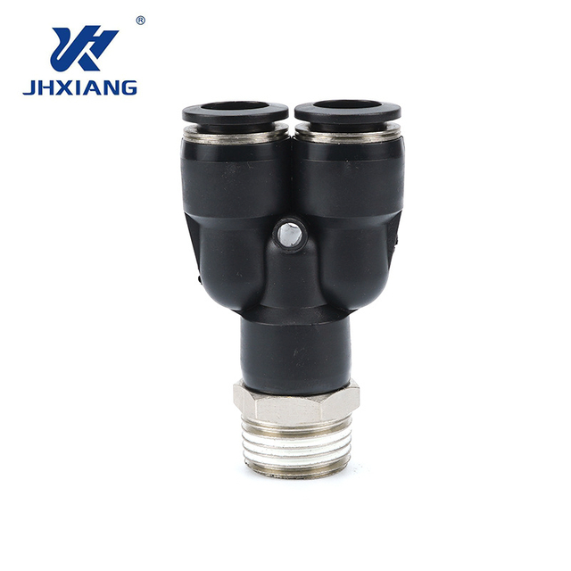Blue Pneumatic Connector for Flexible Industrial Cylinder Joint Applications