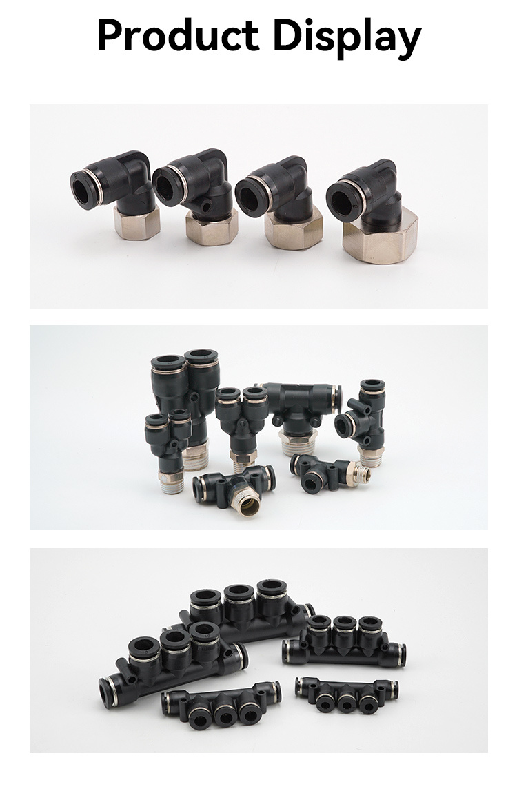 Blue Pneumatic Connector for Flexible Industrial Cylinder Joint Applications