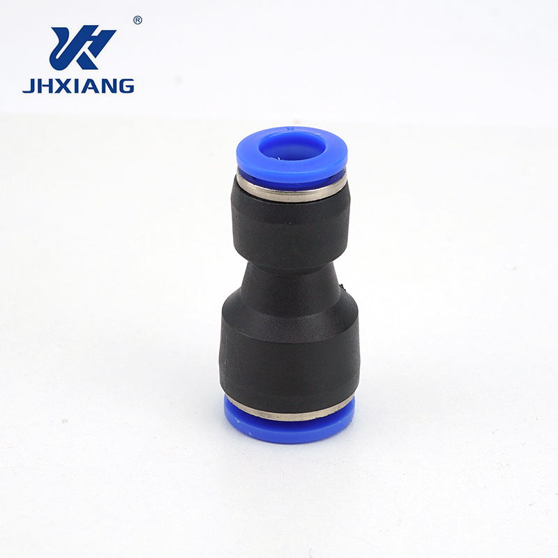 Blue Pneumatic Connector for Flexible Industrial Cylinder Joint Applications