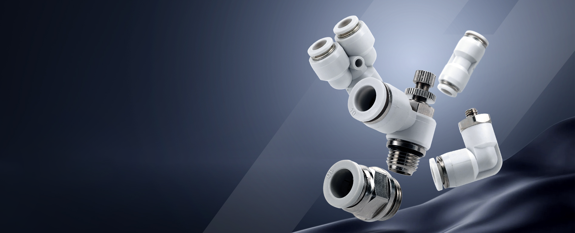 High-quality pneumatic fittings ensuring quick insertion without air leakage