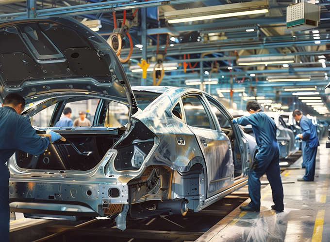 Heavy duty air cylinders driving automated automotive manufacturing lines